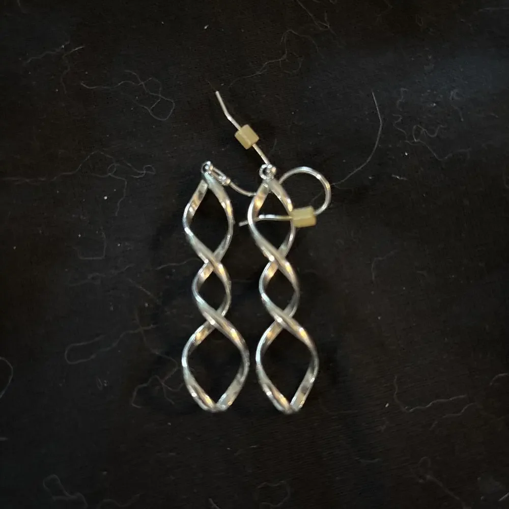 Lia Sophia Silver Twist Dangle Earrings